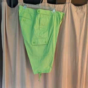 Lime Green Cargo Capris